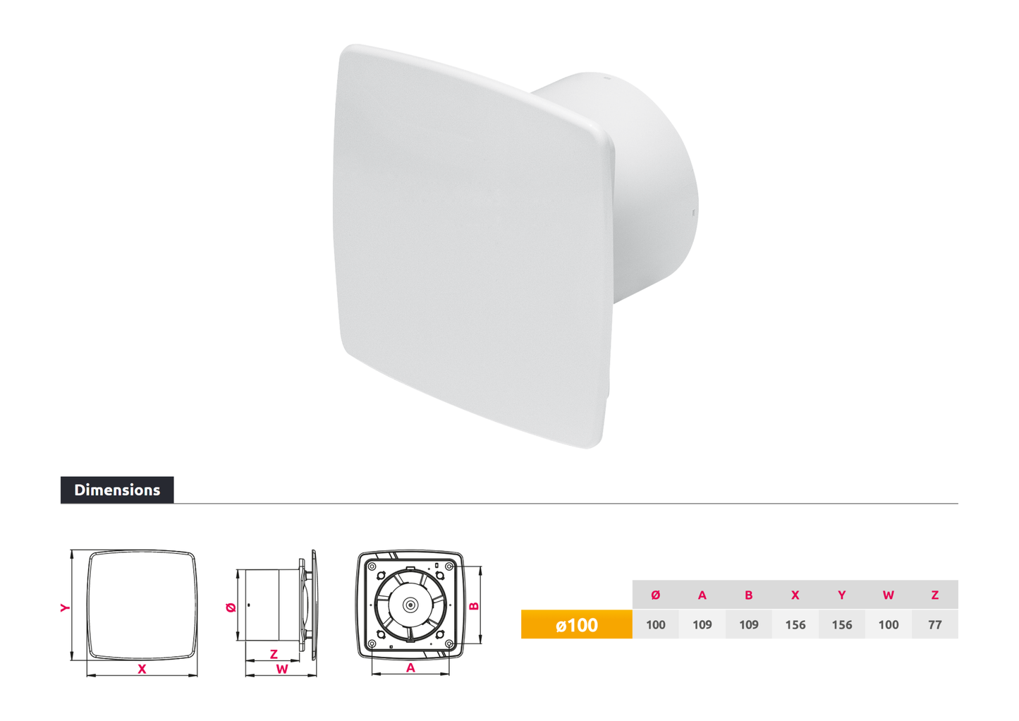 Model: SNB (White Extractor Fan)