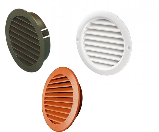 4" 5" 6" External Internal Circular Grille Wall/Soffit Terracotta Brown White