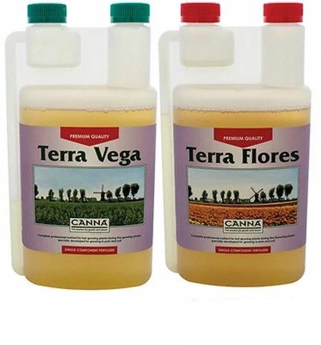 CANNA TERRA VEGA & TERRA FLORES 1 5 & 10 LITRE NUTRIENT SOIL GROWING HYDROPONICS