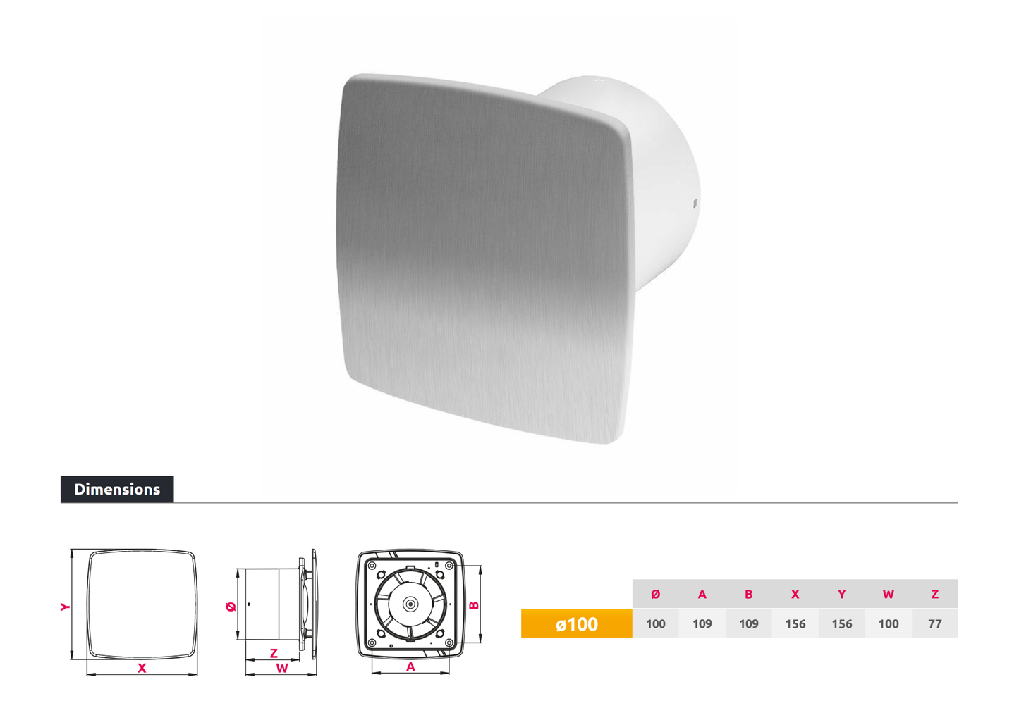 Model: SNI (Brushed Extractor Fan)