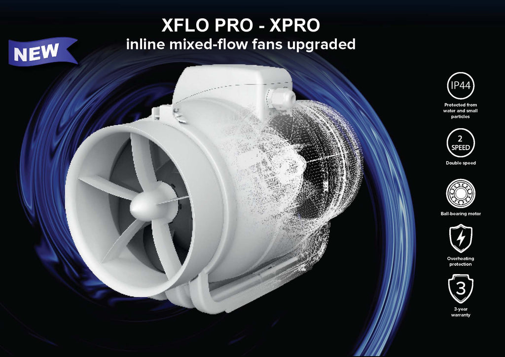 Model: XPRO (XFLO Pro Inline Mixed Flow Fan)