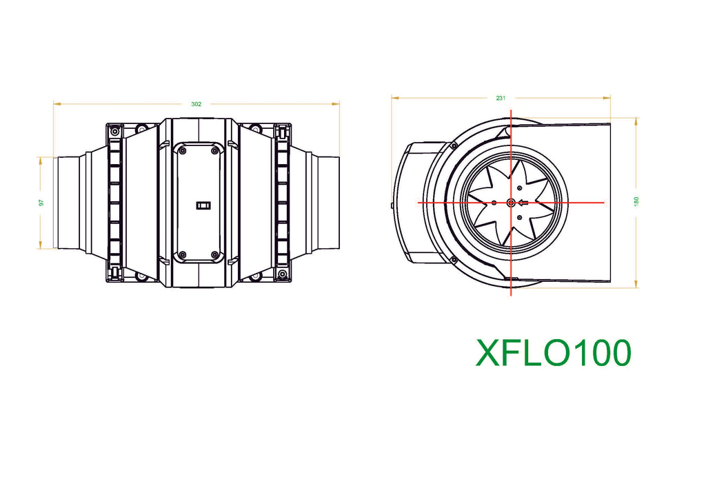 Model: XFLO (Inline Mixed Flow Fan)