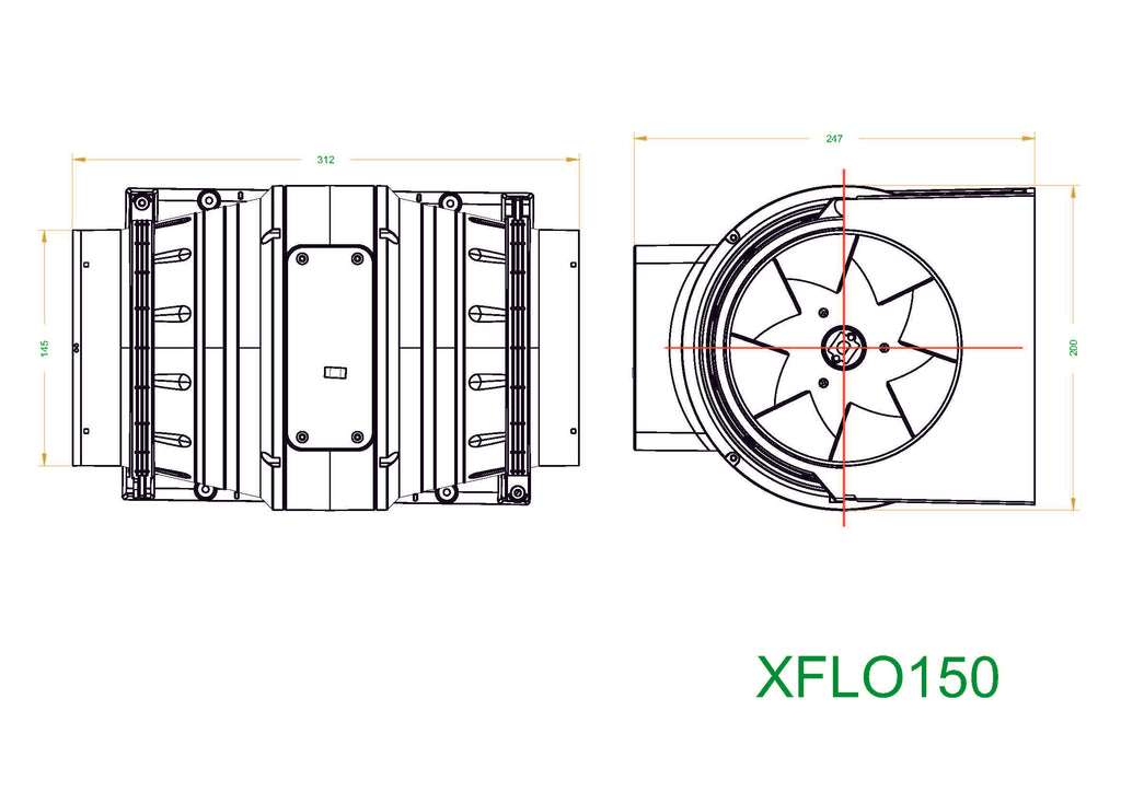 Model: XFLO (Inline Mixed Flow Fan)