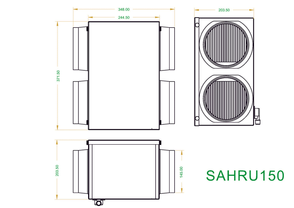 Model: SAHRU150 (Passive Heat Recovery)